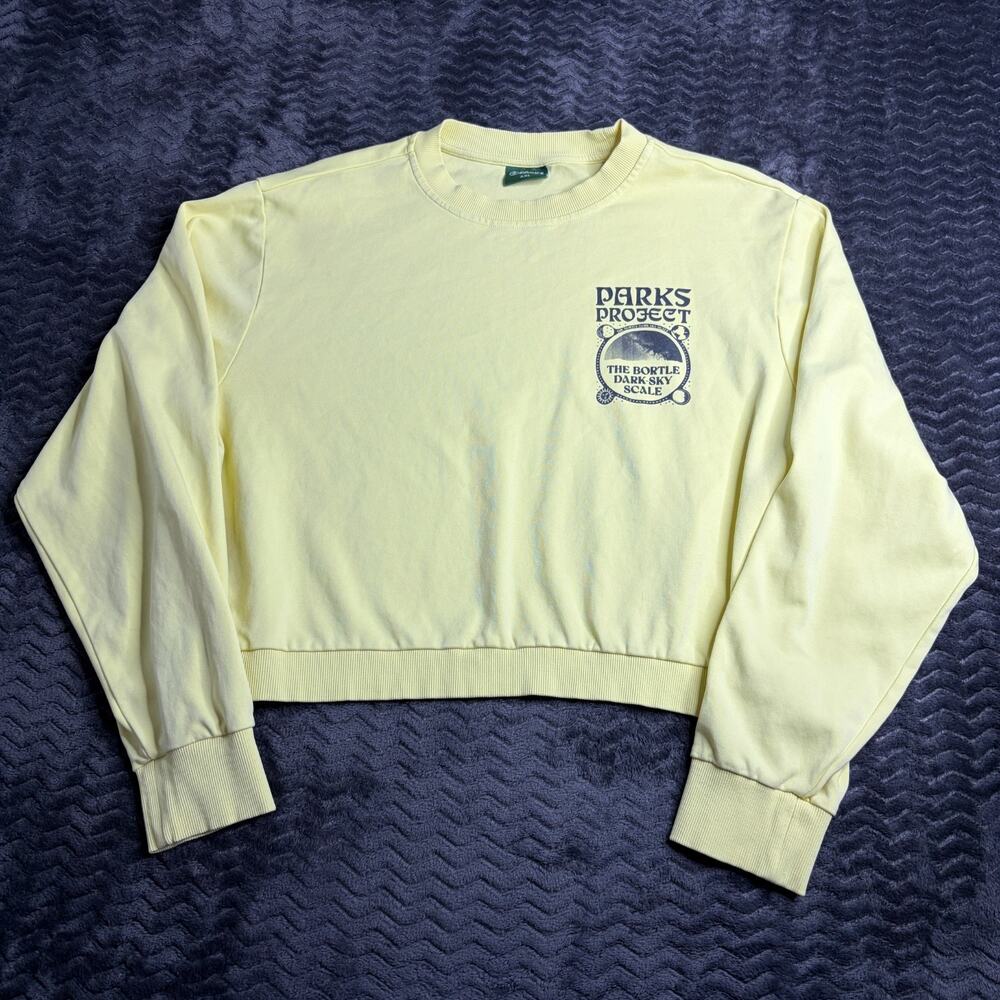 Parks Project Dark Sky Checklist Crop Crew Sweatshirt women size 2XL